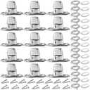 HINZIC 15 Sets Canvas Twist Lock Fasteners, Marine Grade Quarter Turn Fasteners, Rustproof Zinc Alloy Turn Button Eyelet and Stud Mounting Screws for Ships Yachts Fishing Boats