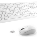 Wireless Keyboard and Mouse Combo for Windows, 2.4G FullSized External Cordless Computer Keyboard Mouse Combo for Laptop PC Desktop Chrome Mac, Number Pad 1600 DPI Silent Mouse USB Receiver (White)