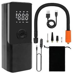 Airauto Tire Inflator Portable Air Compressor - Air Pump For Car Tires with Digital Pressure Gauge, LED Light and Auto Shut-Off Function - Cordless Pump for Car, Motorcycle, Bicycle, Balls and More