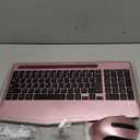 Wireless Keyboard and Mouse Combo, Ergonomic Keyboard with Wrist Rest, Phone Holder, Sleep Mode, 2.4G Lag-Free Rechargeable Silent Cordless Keyboard Mouse Set for Windows, Mac, Laptop, PC (Rose Gold)