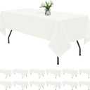 12 Pack Ivory Tablecloths for Rectangle Tables 60 x 102 Inch Ivory Polyester Tablecloth 6 Foot Rectangle Table Cloth Washable Fabric Table Cover for Party Wedding Banquet Restaurant Events