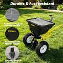 Tow Behind Broadcast Spreader, 85 LBS Capacity Lawn Spreader with 10" Pneumatic Tires, Hopper Cover, Universal Hitch & Adjustable Flow Control for Seed, Fertilizer, Salt and Ice Melt
