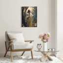 Framed Jesus Canvas Wall Art Jesus in the Garden Wall Decor Picture Christian Poster Painting Decoration Unique Print Wall Decor Living Room Bedroom Church Decor 16x24 Inch Ready to Hang
