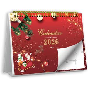 3 x Small Desk Calendar 2026 - Standing 2026 Desk Calendar, Oct.2025 to Dec.2026, 8" x 6", Monthly Flip Desktop Calendar with To Do List, Your Personal Desk Planner with Pocket for Work Home Office
