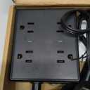 6Ft Extension Cord with Multiple Outlets, Flat Plug Power Strip Surge Protector, 8 Outlet 4 USB Ports (2 USB C), Wall Mountable, Desk Charging Station for Home Office, College Dorm Room Essentials