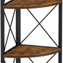 Snughome Rustic Corner Shelf Stand for Desktop, 4 Tier Corner Storage Plant Shelf, Freestanding Corner Shelf Display Rack, Multi-Unit Organizer for Living Room, Home Office, Small SpaceRustic Brown