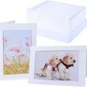 50 Count Photo Frame Cards with Envelopes 4x6 Paper Picture Frame Notecards Photo Card Holder and Envelopes Set for Christmas Graudation Wedding Birthday Classroom DIY - White
