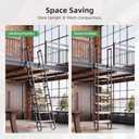 9.35FT Industrial Style Loft Ladder, 7 Steps with Black Steel Handrails & Solid Wood Steps, 450lbs Capacity, Fits 7.2-8FT Installation Height, for Attic, Kitchen, Warehouse, Bookshelf& Outdoor