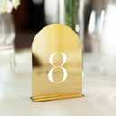 JINMURY Gold Mirror Arch Table Numbers for Wedding, 20 Pack 5x7" Gold Mirror Arch Acrylic Signs with Stand Acrylic Table Numbers 1-20, Perfect for Wedding Reception