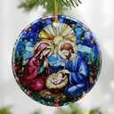 2 x Nativity Scene Ornament: Christmas Ornaments, Religious Christmas Decorations for Tree, Catholic Ornament & Christian Holiday Decor | Religious Gifts, Christian Gifts - Design D