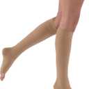 JOBST Relief Knee High Graduated Compression Socks 20-30mmHg - Comfortable Unisex Design - Open Toe, Beige, Medium