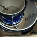 3 Piece Beginner Drum Set for Kids Juniors, with Drum Sticks & Drum Throne Seat, Blue