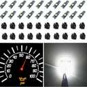 WLJH 74 Led Bulb Dash Lights Super Bright T5 2721 37 70 286 Wedge PC74 Twist Socket Automotive Instrument Panel Gauge Light Kits Cluster Shift Indicator Bulbs White Pack of 20