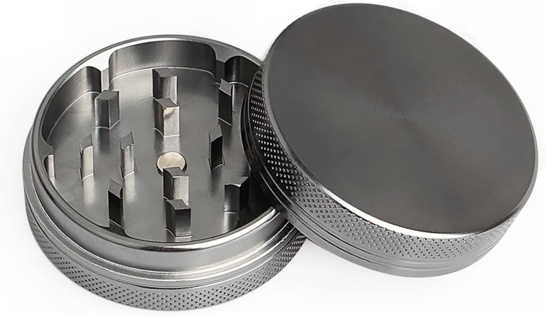 Spice Grinder Crasher 2 Inch Portable Size with Magnetic Lid (2 Inch, Gray)