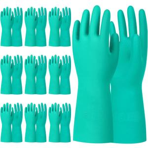 Beieverluck 10 Pairs Chemical Resistant Gloves Large Heavy Duty Rubber Work Gloves 12.6" Long Nitrile Gloves for Acid Alkali Oil Protection and Industrial Use Household, Medium Beieverluck 10 Pairs Chemical Resistant Gloves Large Heavy Duty Rubber Work Gloves 12.6" Long Nitrile Gloves for Acid Alkali Oil Protection and Industrial Use Household, Medium