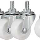 uxcell 1.5 Inch Swivel Caster Wheels PP 360 Degree Threaded Stem Caster Wheel M8 x 15mm, 99lb Total Load Capacity, Pack of 4