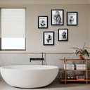 Orvannaatr Minimalist Bathroom Wall Decor, Chimp Wall Art on Toilet, Chin Rests, Fun Bathroom Animal Art, Black and White Canvas Prints Can Be Hung Directly -Frame,8"x 10"