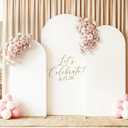 GRENTY Metal Arch Backdrop Stand and Cover Set 7.2FT/6.6FT/6FT, Wedding Arch Frame with Spiral Rotating Joint, 3 Wrinkle-Resistant Cover for Birthday, Anniversary, Wedding, Party, Baby Shower (White)