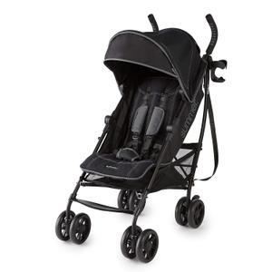 Summer Infant 3Dlite+ Convenience Stroller, Lightweight Umbrella Stroller with Oversized Canopy, Extra-Large Storage and Compact Fold, Black (Matte Black)