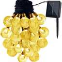 Solar Fairy String Lights 20ft 30 LED Globe Waterproof Indoor Outdoor String Lights Solar String Light for Garden Patio Christmas Wedding Home Party Decoration (Warm White 30LED)
