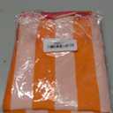 Whaline Scalloped Edge Orange Pink Striped Tablecloth Waterproof Fabric Tablecloth Rectangle Table Cover for Home Kitchen Table Decoration, 55 x 70 Inch