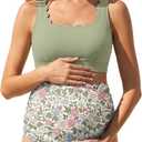 Scalloped Maternity Bikini Swimsuit Two Piece High Waisted Bathing Suit Bow Tie Back Pregnancy Swimwear, 10