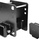 Hitch Receiver 2 inch Adapter Receiver Fits for 4 x 4 inches RV Bumper Square Bumper Beam Level Trailer Towing Purpose (Upgrade Include Cover)