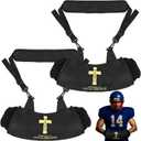 Mepase 2 Pcs Football Hand Warmer Cross Reusable Hand Pouch with Zipped Pocket and Adjustable Waist Strap for Outdoor Sports Football, Baseball, Hiking & Camping