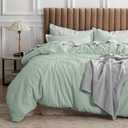Bedsure Waffle Comforter Set King, Sage Green Soft Bedding, Waffle Weave Bed Set, 3 Pieces, 1 Comforter (104"x90") and 2 Pillow Shams, Cotton Shell and Polyester Lining for All Seasons