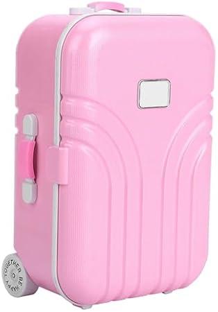 FUNCREVITY ZJchao Mini Suitcase Doll kit, Pink Plastic Handle-Equipped Suitcase, Travel Toy Set Suitable for 18-inch Dolls, Travel Suitcase Set