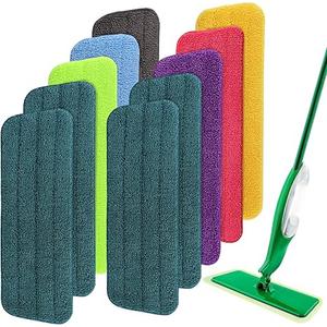 Mop Head Replacement for Libman Freedom Spray Mop - Washable Reusable Wet & Dry Cleaning - Microfiber Spray Mop Pads Refill for Multi-Surface Floor -10 Pack (Colorful) Mop Head Replacement for Libman Freedom Spray Mop - Washable Reusable Wet & Dry Cleaning - Microfiber Spray Mop Pads Refill for Multi-Surface Floor -10 Pack (Colorful)