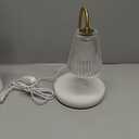 Flameless Candle Warmer Lamp for Jar Candles Large & Small  Dimmable Lamp Candle Warmer Electric with Large Marble Base & Adjustable Height  Candle Melter with Timer and 4 Halogen Light Bulbs (White)