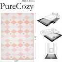 PureCozy Checkered Rug 5x8 Fluffy Shag Living Room Pink Area Rug Modern Washable Carpet Soft Shaggy Non Slip Indoor Plush Fuzzy Rugs for Bedroom Dorm Office Home Aesthetic Decor