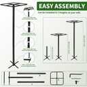 2 Pcs Heavy Duty Dragon Fruit Trellis 12"x12"x50", Adjustable Metal Dragon Plant Support Stand, Durable Vertical Trellis for Climbing Plants, No-Hammer Assembly for Outdoor Garden(Square)