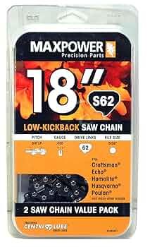 Replacement Chains for 18 Inch Craftsman, Echo, Homelite, Poulan and other saws S62
