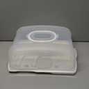 FEOOWV 2in1 Cupcake Carrier and Cake Keeper with Lid, Rectangle Pie Carrier,Large Portable Storage Container for Storing 12 Cupcakes or 1 Large Cake (White)