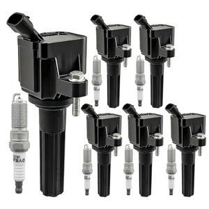 UF497 Ignition Coil Packs 12612369 with Iridium Spark Plugs 5019 Set of 6PCS Fit for GMC Envoy 2006-2009&Chevrolet Trailblazer 2006-2009&Isuzu Ascender 2006-2008&Saab 9-7x 2006-2009&Buick 4.2L L6
