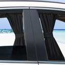 Car Curtains for Window, 2Pcs Auto Side Window Shade Blackout Sunshades Curtains Adjustable Sun Shade Drape Visor Valance Curtain for Breastfeeding, Sleeping, Changing Clothes,