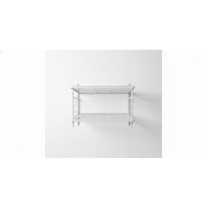 13"x20 Inch Wide Shelving Unit, 2 Tier Wire Storage Rack for Pantry Closet, Stackable, Heavy Duty Metal, White