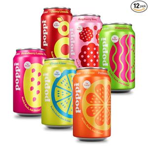 Poppi Prebiotic Soda, Fun Favorites, 12 Oz, 12 Pack Prebiotic Soda, Sparkling Water & Fruit Juice, 5g Sugar, BBD: 02/27/2027
