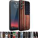 Case Compatiable for Samsung Galaxy S25 Edge 5G,Slim Shockproof Protective Cover for Samsung Galaxy S25 Edge 5G,Classic Wood Grain American Flag