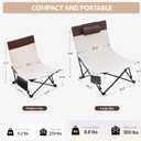 2 Pack Beach Chairs Oversized High Back Beach Reclining Chair with Adjustable Backrest Low Folding Camping Chairs for Beach, Lawn, Outdoor, Standard