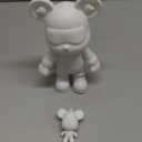 DIY Fluid Bear + Keychain Painting Set, Teddy Bear Figure for Creative Fluid Art and Home Decoration (9 Inch, Blank Mold)