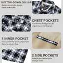 EKLENTSON Men's Flannel Shirt Jacket Thick Fleece Lined Jackets Plaid Sherpa Jacket Cotton Winter Jackets With 5 Pockets (Large, Black)