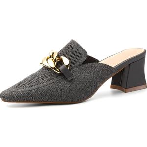 NEWBELLA Women's Pointed Toe Heeled Mules 6
