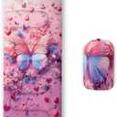 QOOMO Cartoon Butterfly Waterproof Sleeping Bags for Adults & Kids,Printed Camping Sleeping Bags, 3 Season Warm & Cool Weather,Lightweight,Traveling,and Outdoors,Camping Gear Equipment,31x90inch