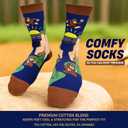 2 x I'D RATHER BE CHASING Funny Mens Socks, Hunting & Fishing Gifts for Men, Fun Hunt Fish Crew Sock, Hunters Fishermen Gift (Blue)