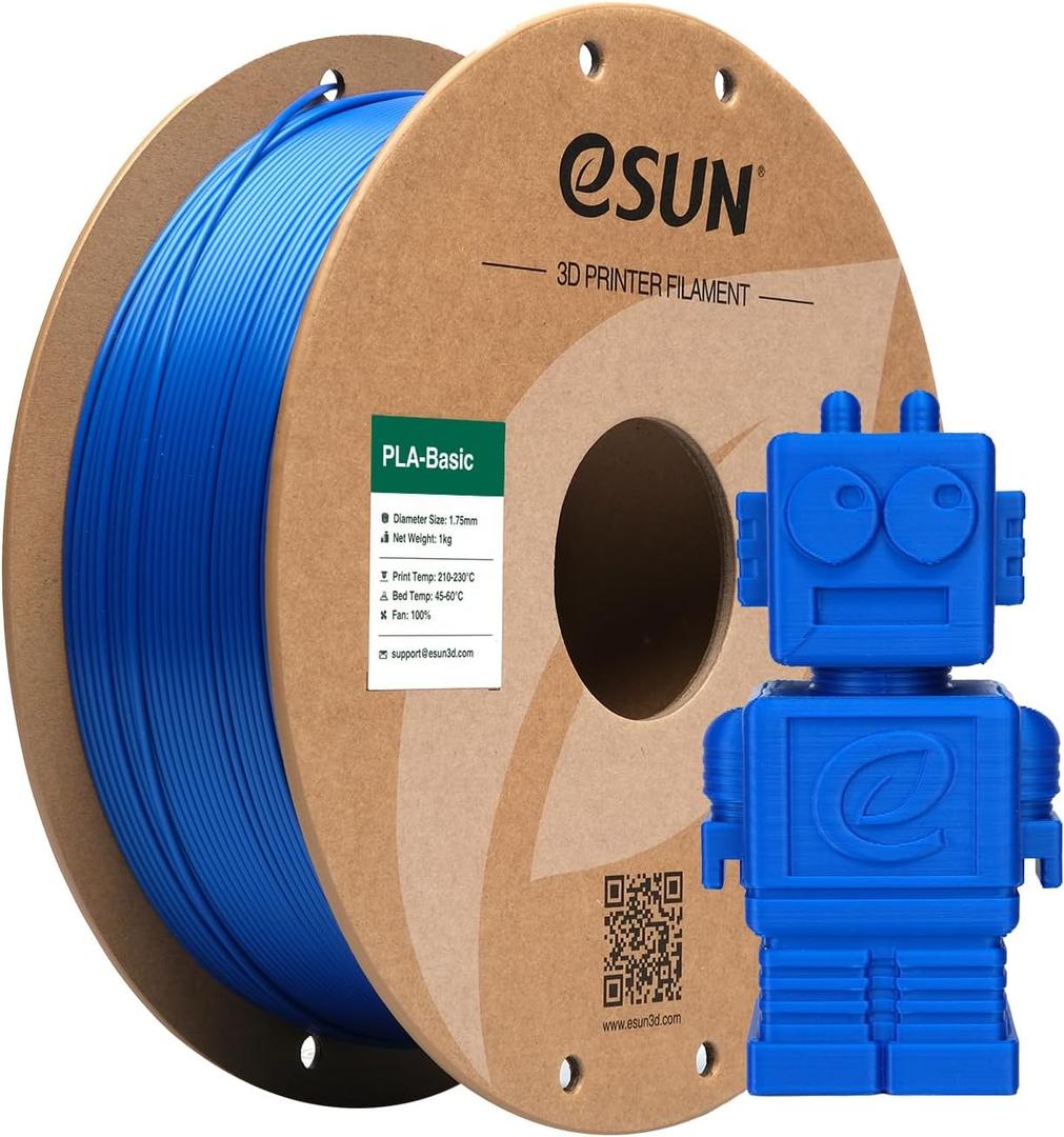 eSUN PLA Basic Filament 1.75mm, 3D Printer Filament High Speed PLA for Fast Printing, 1KG Spool (2.2 LBS) 3D Printing Filament for High Speed 3D Printers, Blue