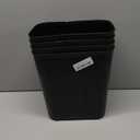 UUJOLY Plastic Small Trash Can Wastebasket, Garbage Container Basket for Bathrooms, Laundry Room, Kitchens, Offices, Kids Rooms, Dorms, 3.5 Gallon, Black, 4 Pack