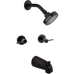 Design House 595736-MB Eastport II Tub and Shower Faucet, Matte Black